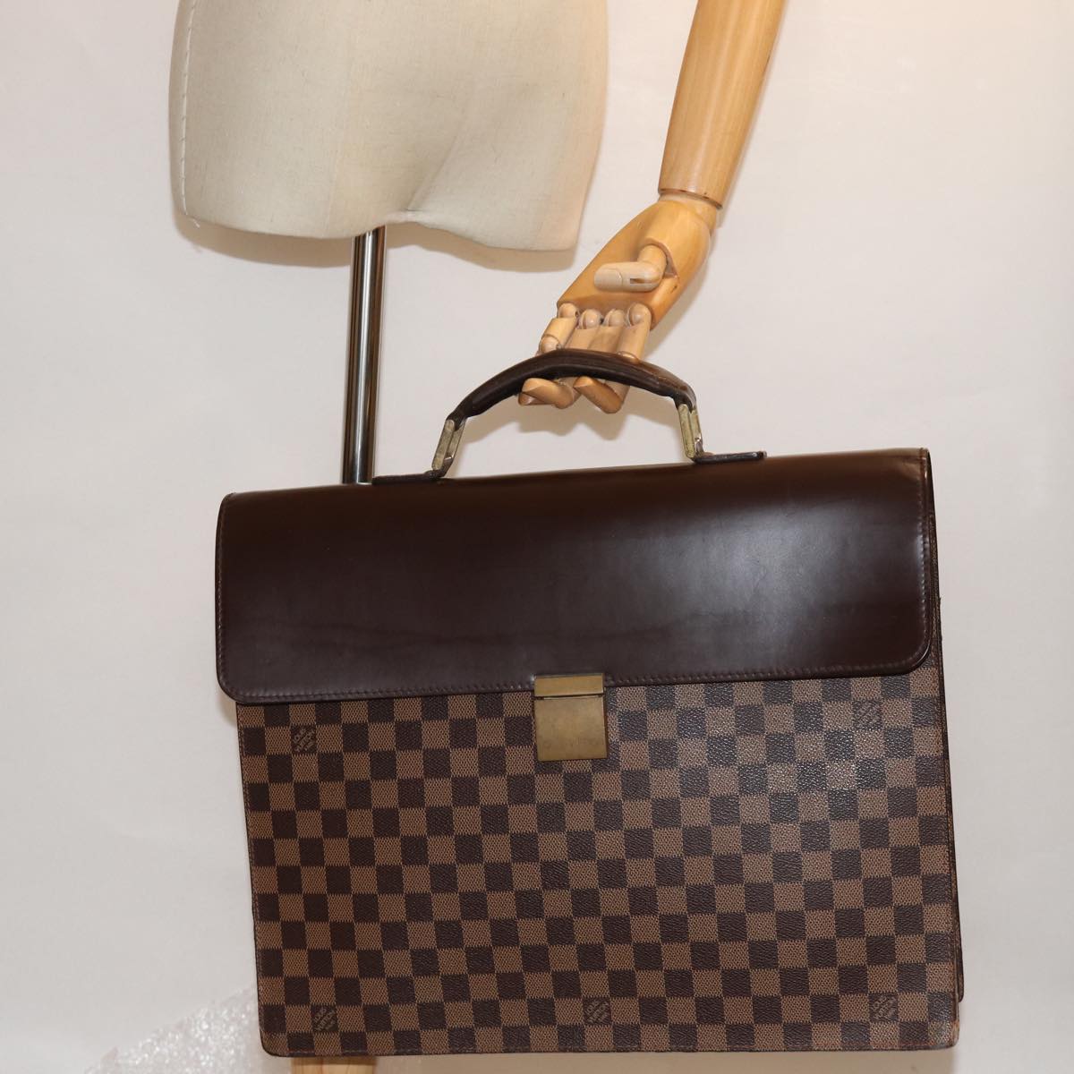 LOUIS VUITTON Damier Ebene Altona GM Hand Bag N53312 LV Auth 75305