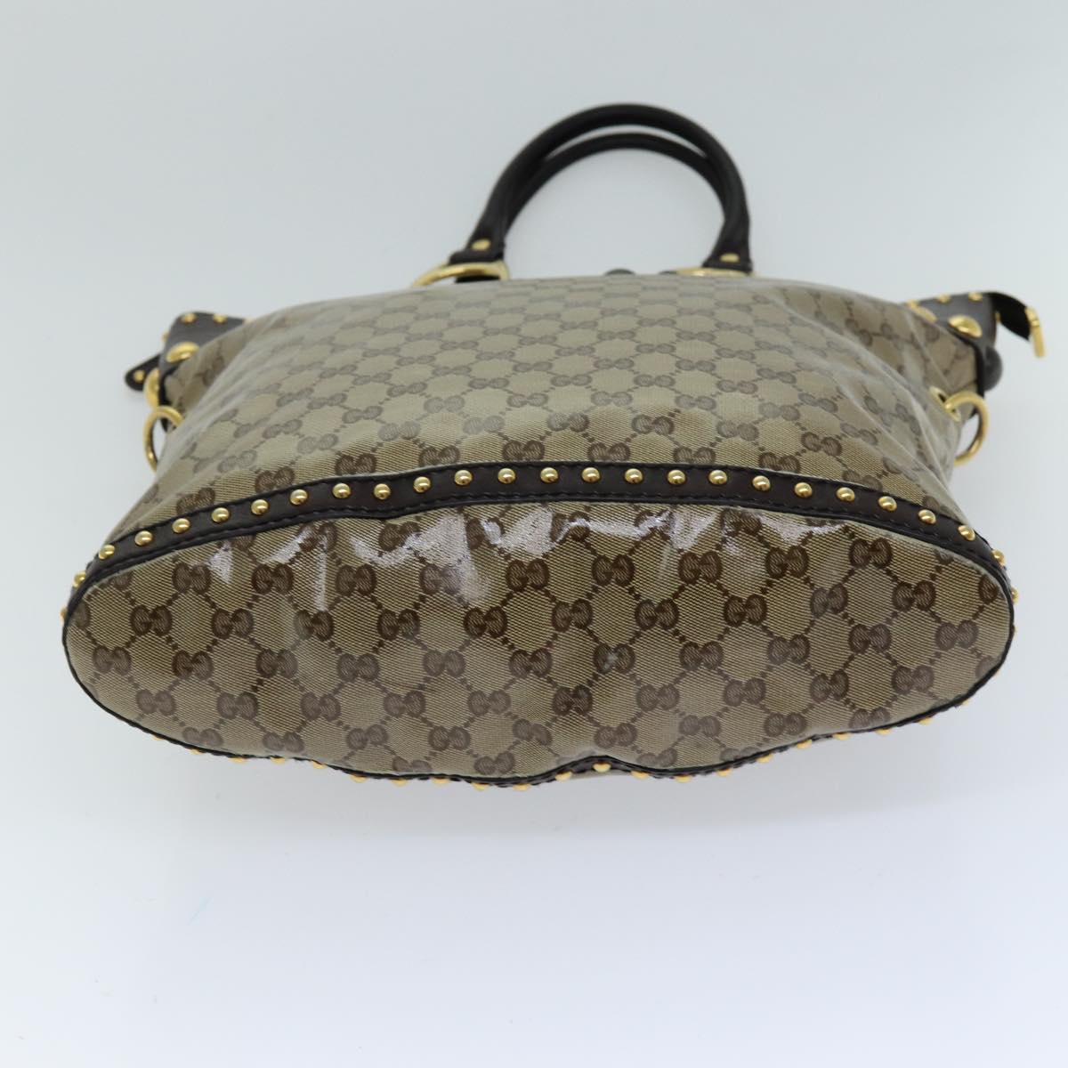 GUCCI GG Crystal Hand Bag 2way Beige 207282 Auth 75317