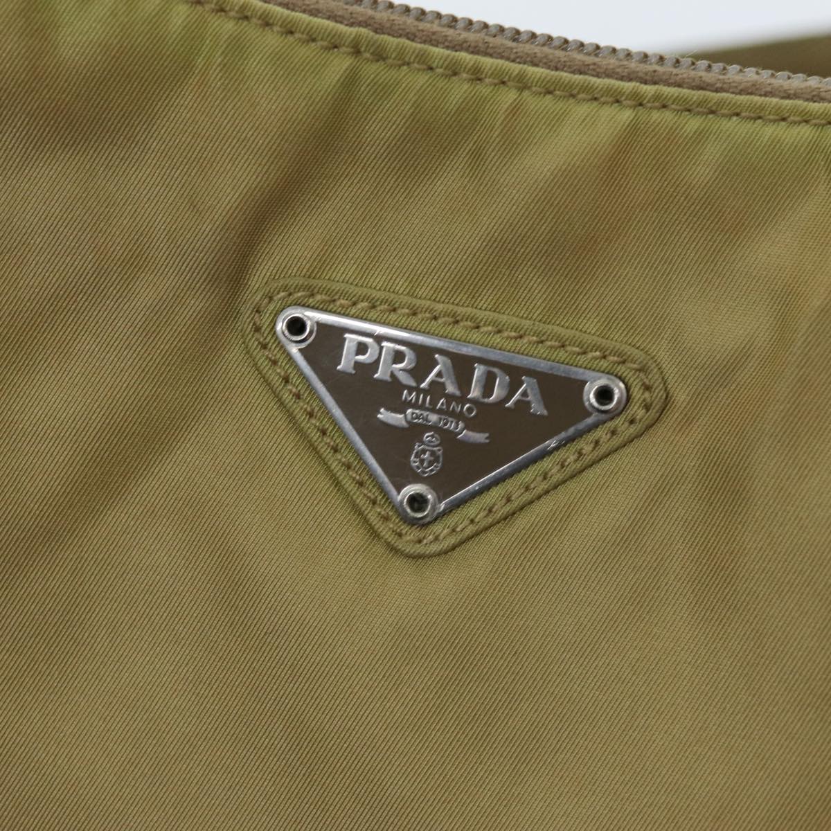 PRADA Shoulder Bag Nylon Beige Auth 75331