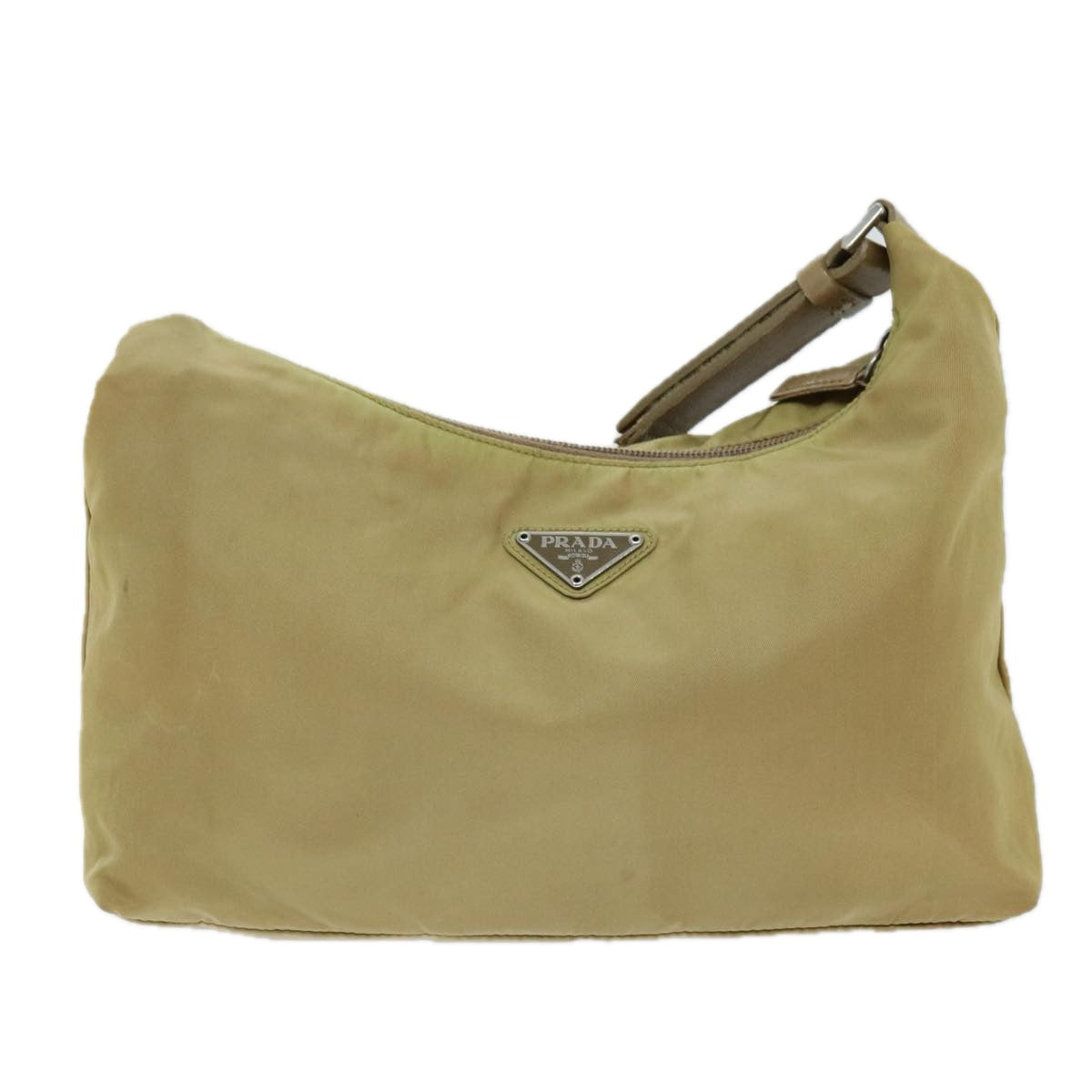 PRADA Shoulder Bag Nylon Beige Auth 75331