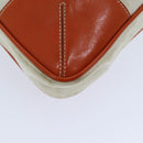 PRADA Tote Bag Nylon Beige Orange Auth 75334-17
