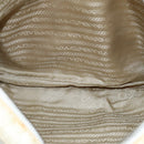 PRADA Tote Bag Nylon Beige Orange Auth 75334-11