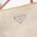 PRADA Tote Bag Nylon Beige Orange Auth 75334-11