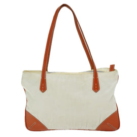 PRADA Tote Bag Nylon Beige Orange Auth 75334 - 0