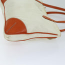 PRADA Tote Bag Nylon Beige Orange Auth 75334-3