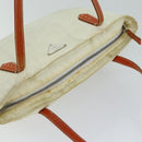 PRADA Tote Bag Nylon Beige Orange Auth 75334-6