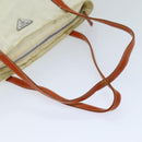 PRADA Tote Bag Nylon Beige Orange Auth 75334-7