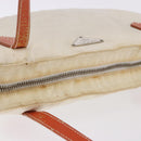 PRADA Tote Bag Nylon Beige Orange Auth 75334-8