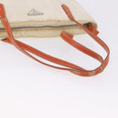 PRADA Tote Bag Nylon Beige Orange Auth 75334-9