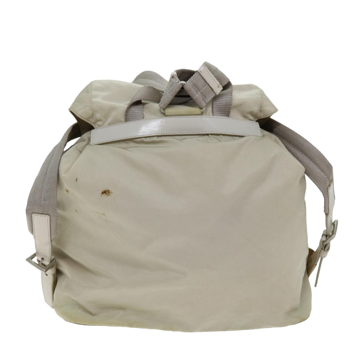 PRADA Backpack Nylon Cream Auth 75340 - 0
