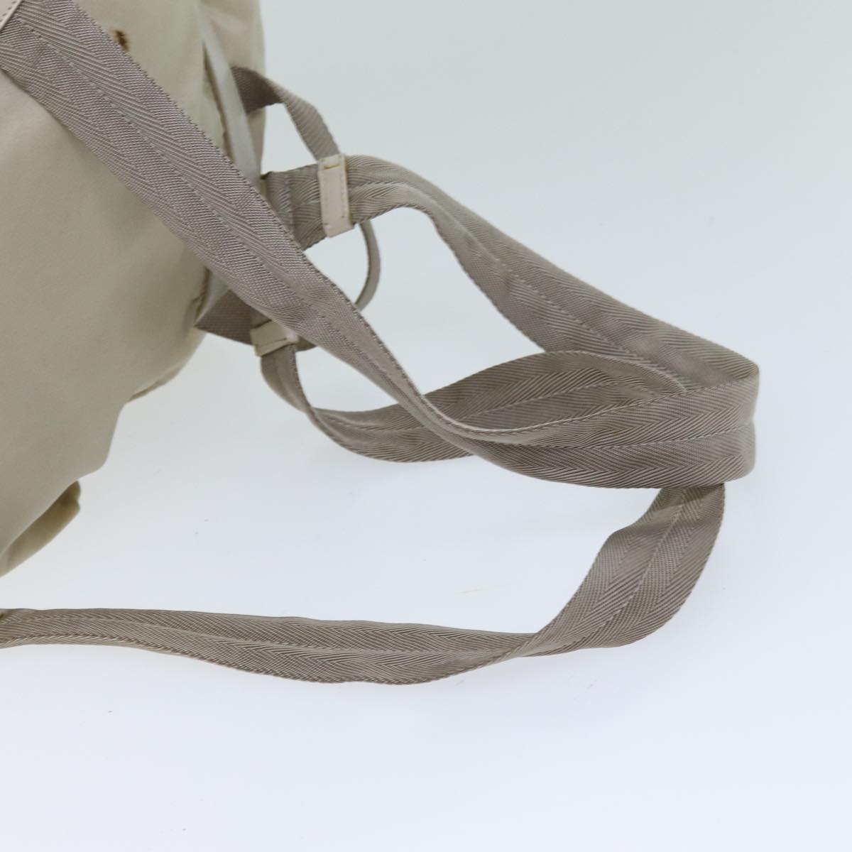 PRADA Backpack Nylon Cream Auth 75340