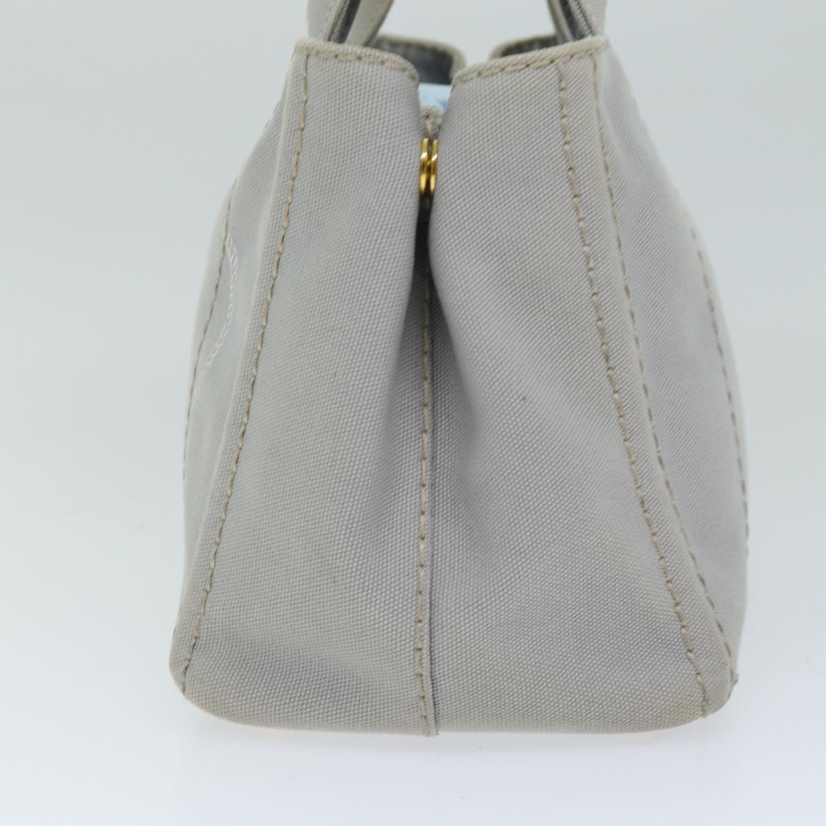 PRADA Canapa PM Hand Bag Canvas 2way Gray Auth 75341