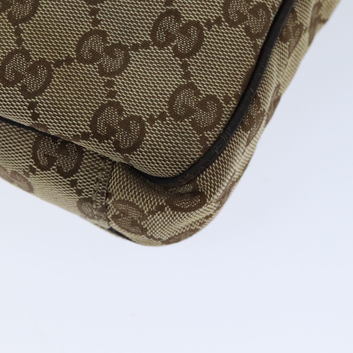 GUCCI GG Canvas Shoulder Bag Beige 92551 Auth 75348