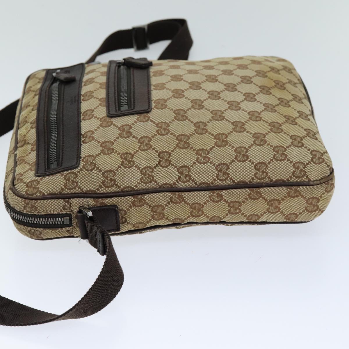 GUCCI GG Canvas Shoulder Bag Beige 92551 Auth 75348