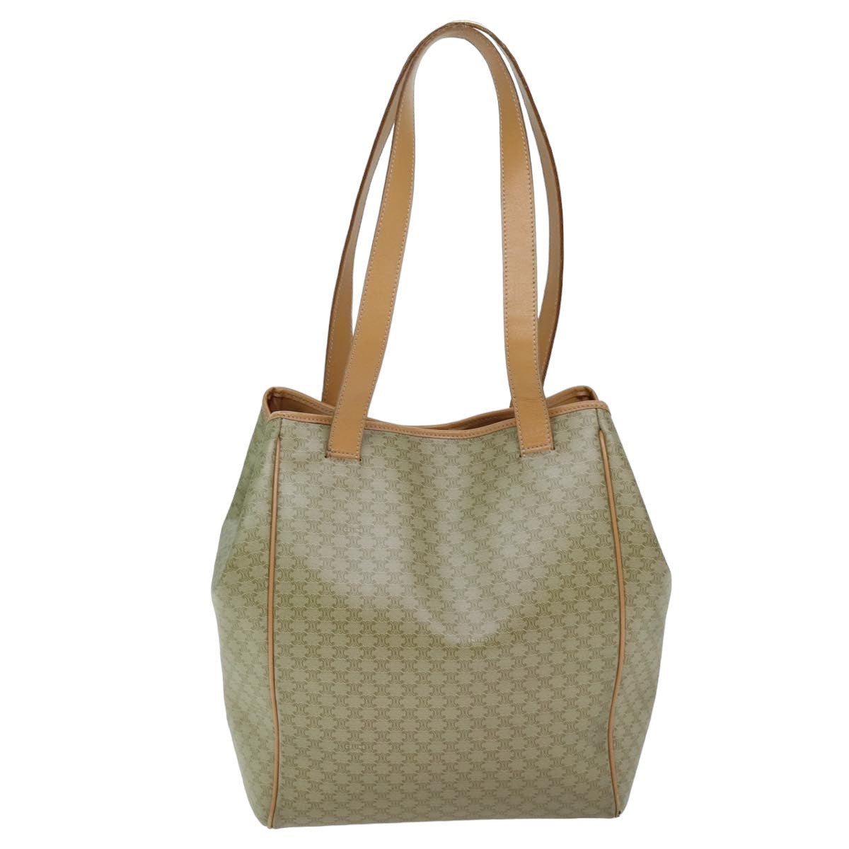 CELINE Macadam Canvas Tote Bag Beige Auth 75357 - 0