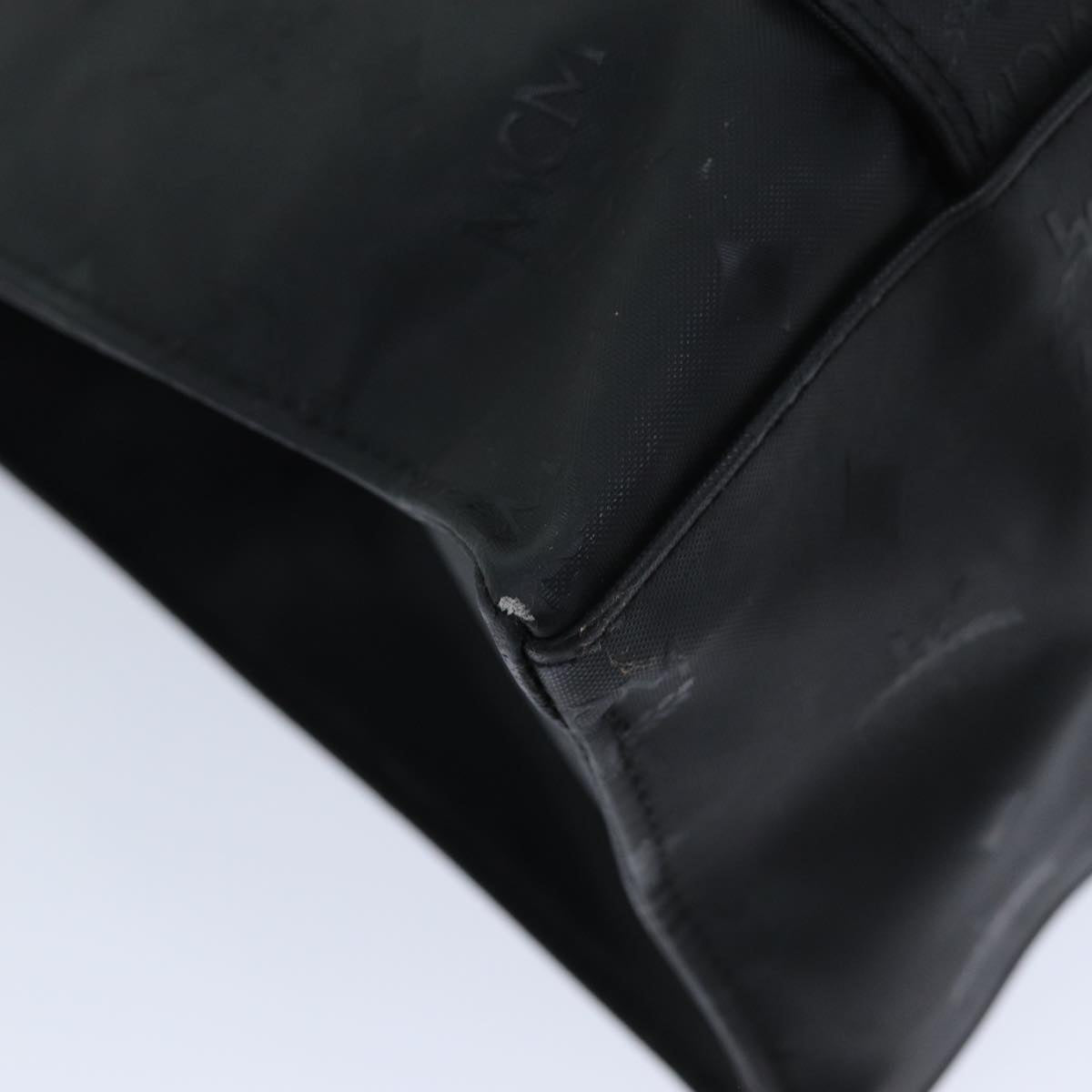 MCM Vicetos Logogram Tote Bag Coated Canvas Black Auth 75365