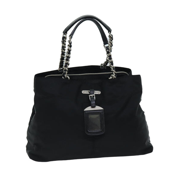 PRADA Tote Bag Nylon Black Auth 75367A