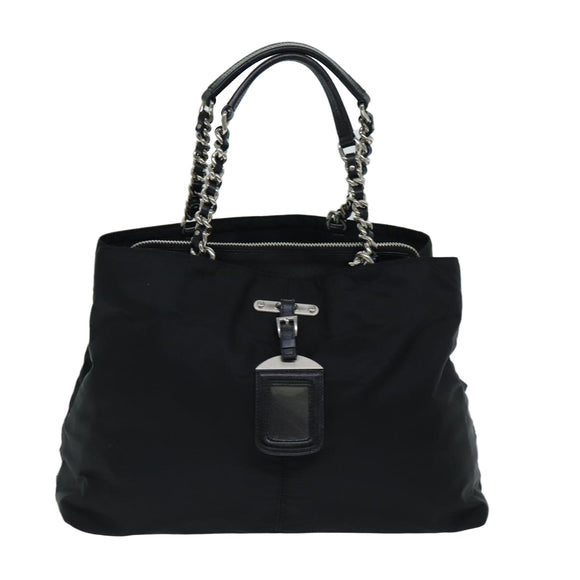 PRADA Tote Bag Nylon Black Auth 75367A