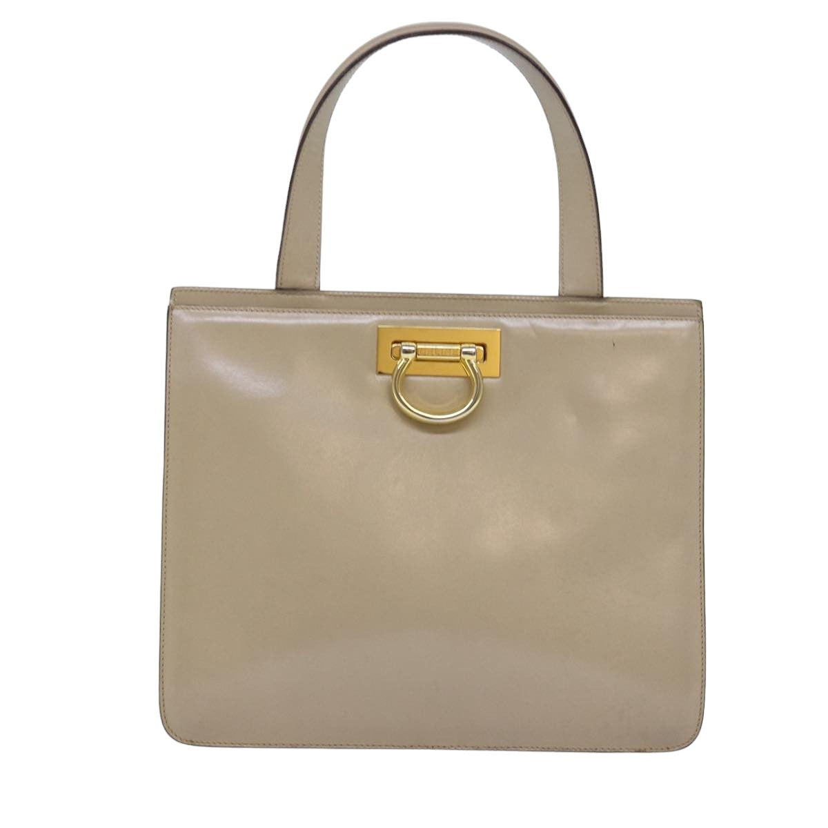 CELINE Hand Bag Leather Beige Auth 75396 - 0