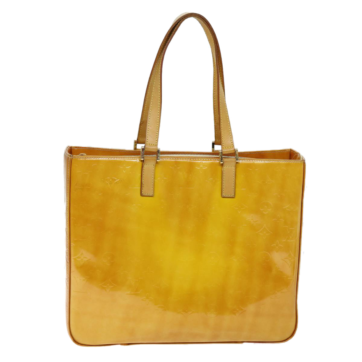 LOUIS VUITTON Monogram Vernis Columbus Tote Bag Yellow M91047 LV Auth 75400