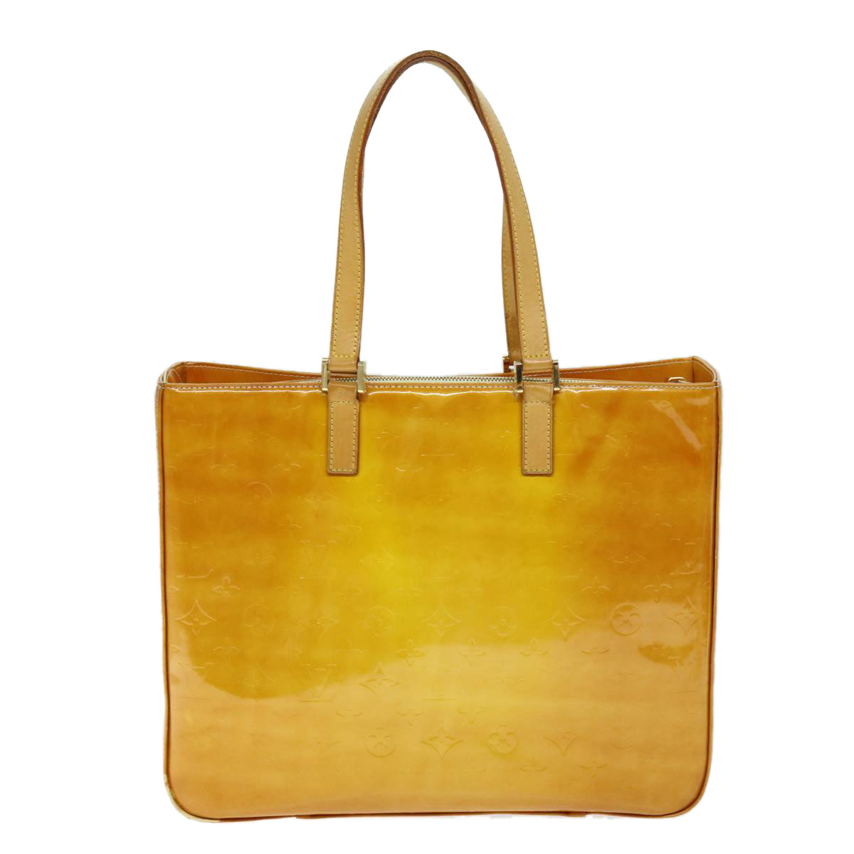 LOUIS VUITTON Monogram Vernis Columbus Tote Bag Yellow M91047 LV Auth 75400