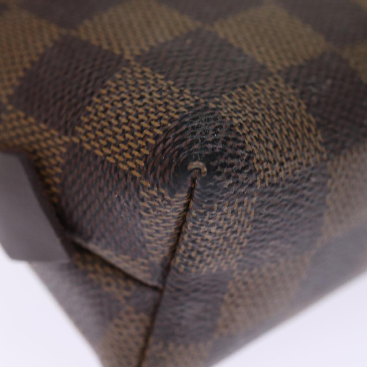 LOUIS VUITTON Damier Ebene Pochette Cosmetic PM Pouch N47516 LV Auth 75409