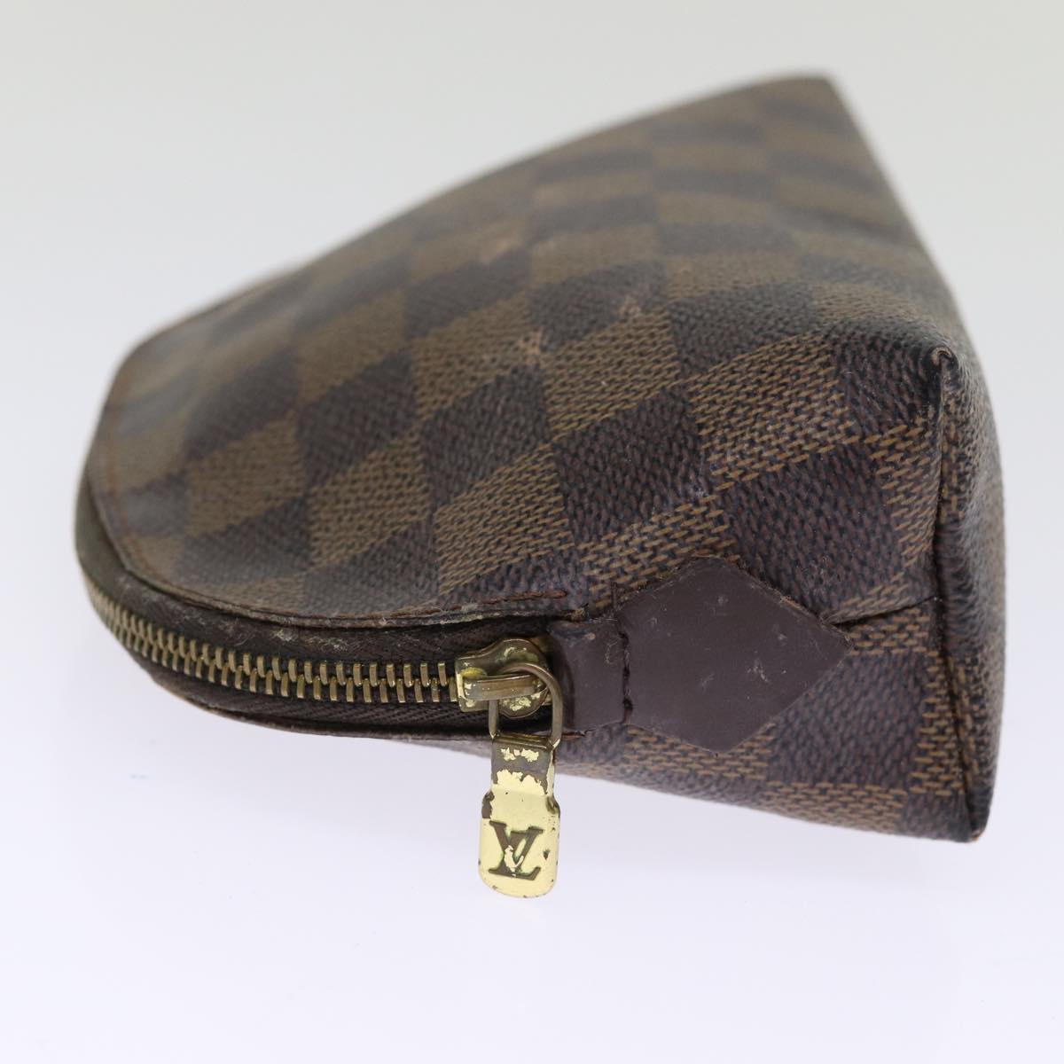 LOUIS VUITTON Damier Ebene Pochette Cosmetic PM Pouch N47516 LV Auth 75409