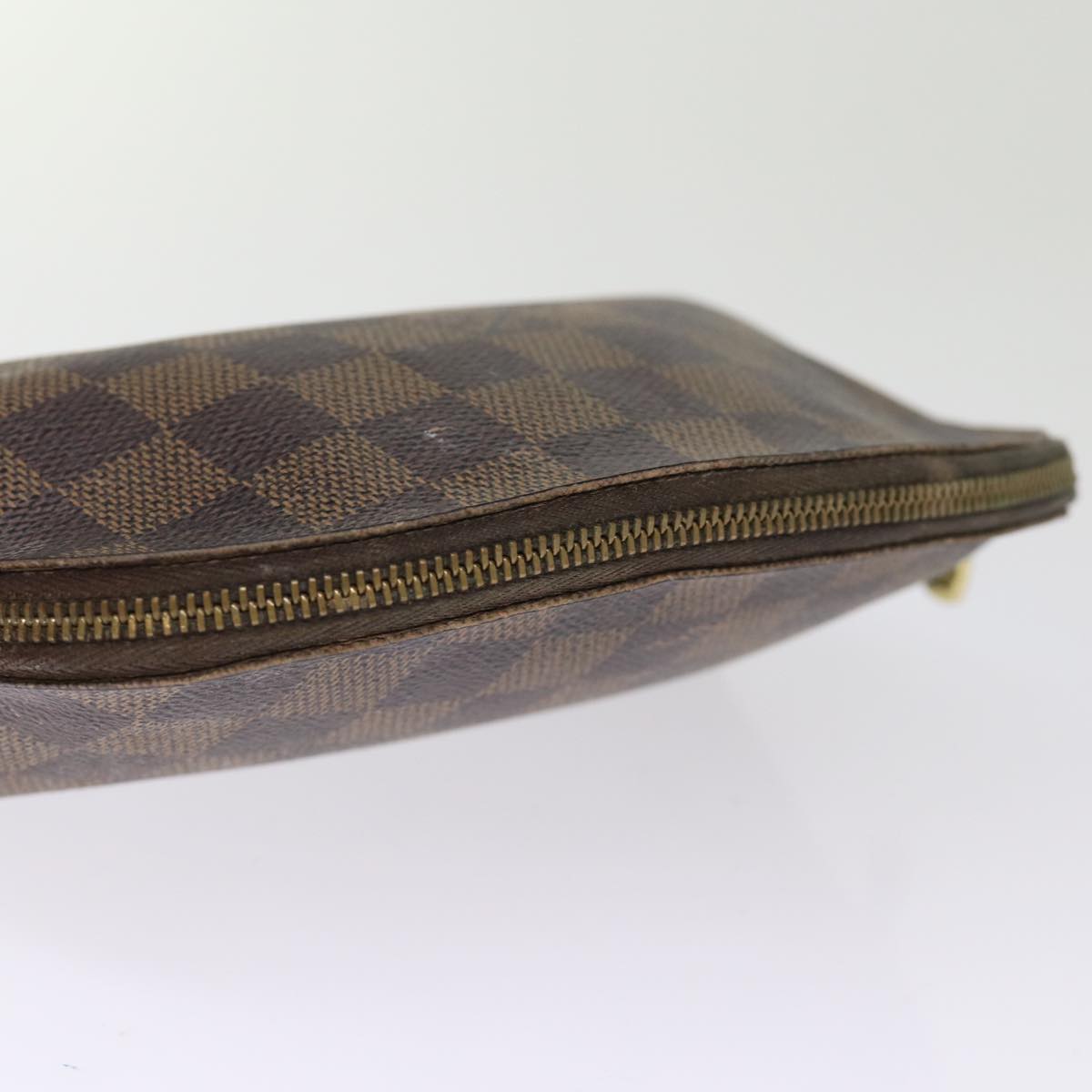 LOUIS VUITTON Damier Ebene Pochette Cosmetic PM Pouch N47516 LV Auth 75409