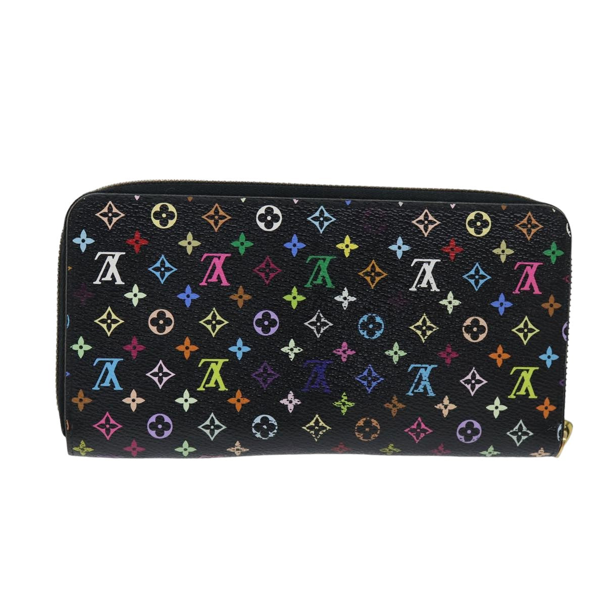 LOUIS VUITTON Monogram Multicolor Zippy Wallet Black M60243 LV Auth 75413 - 0