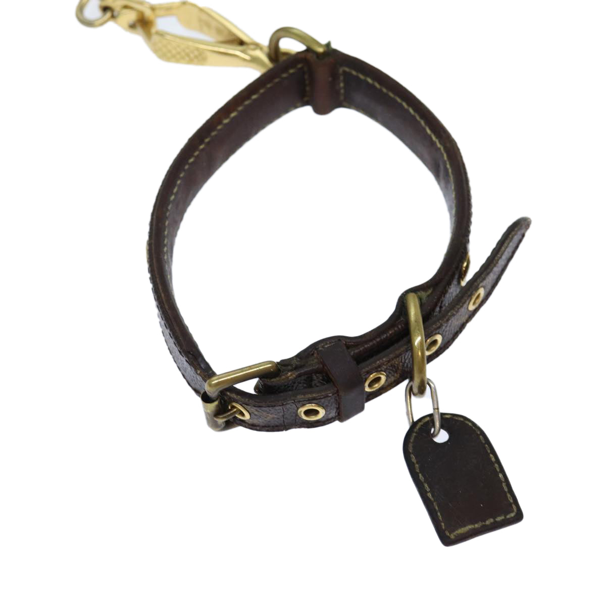 LOUIS VUITTON Monogram Less Baxter MM Collier Baxter Dog Leash 2Set Auth 75417 - 0