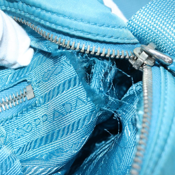 PRADA Shoulder Bag Nylon Light Blue Auth 75426V