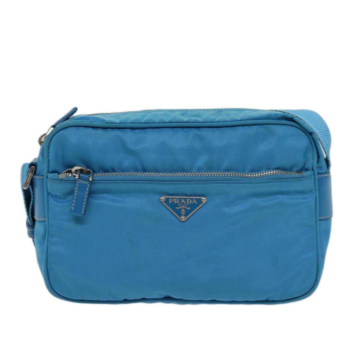 PRADA Shoulder Bag Nylon Light Blue Auth 75426