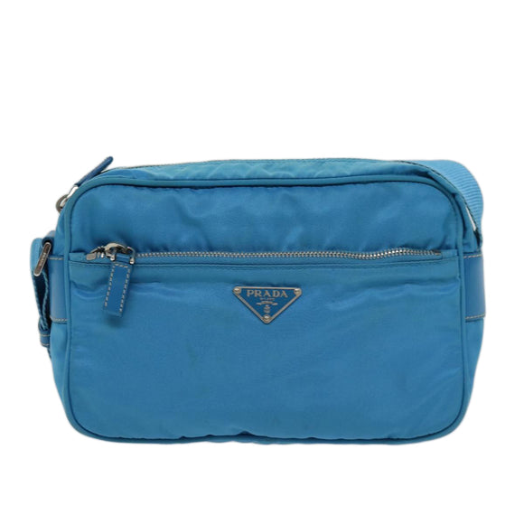 PRADA Shoulder Bag Nylon Light Blue Auth 75426V