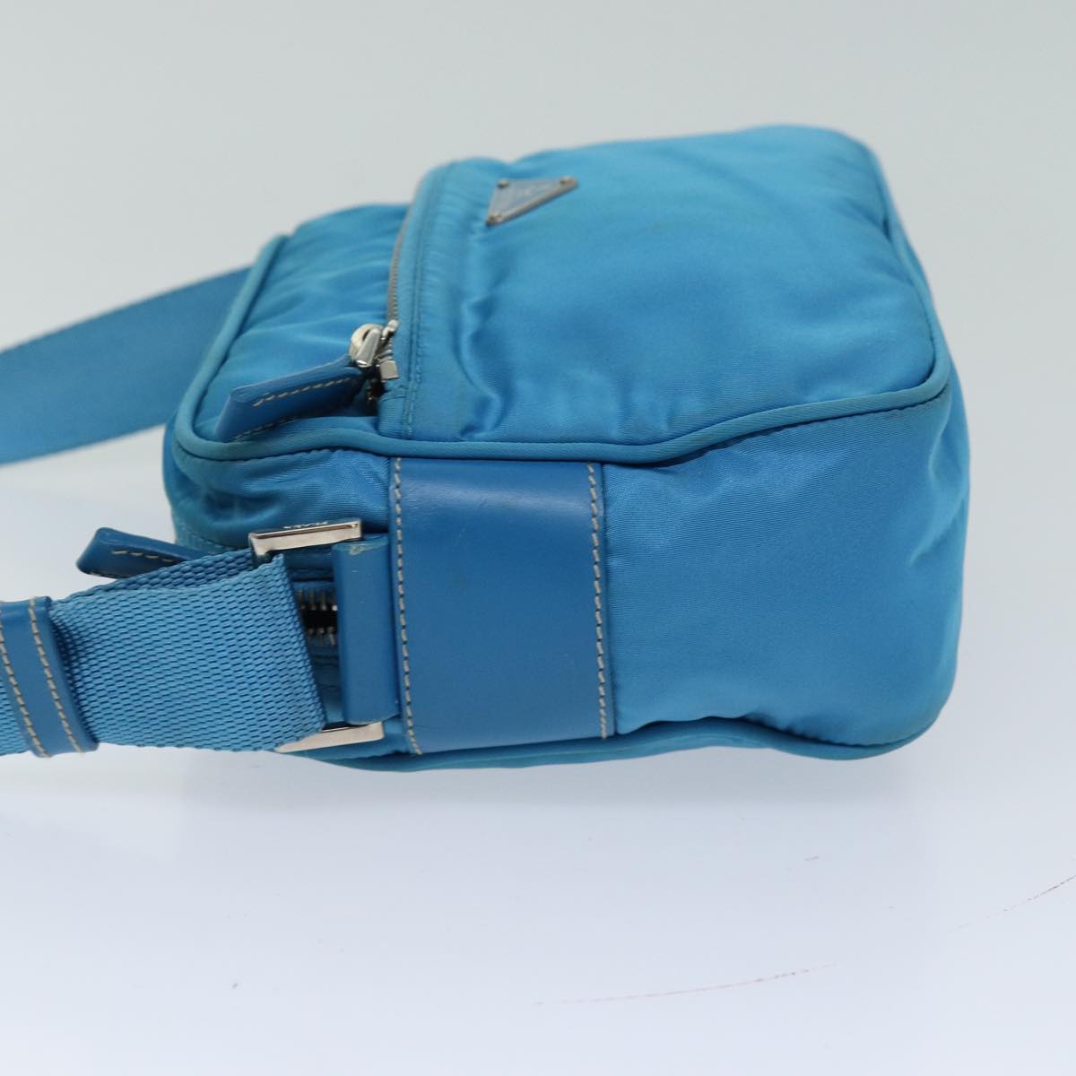 PRADA Shoulder Bag Nylon Light Blue Auth 75426