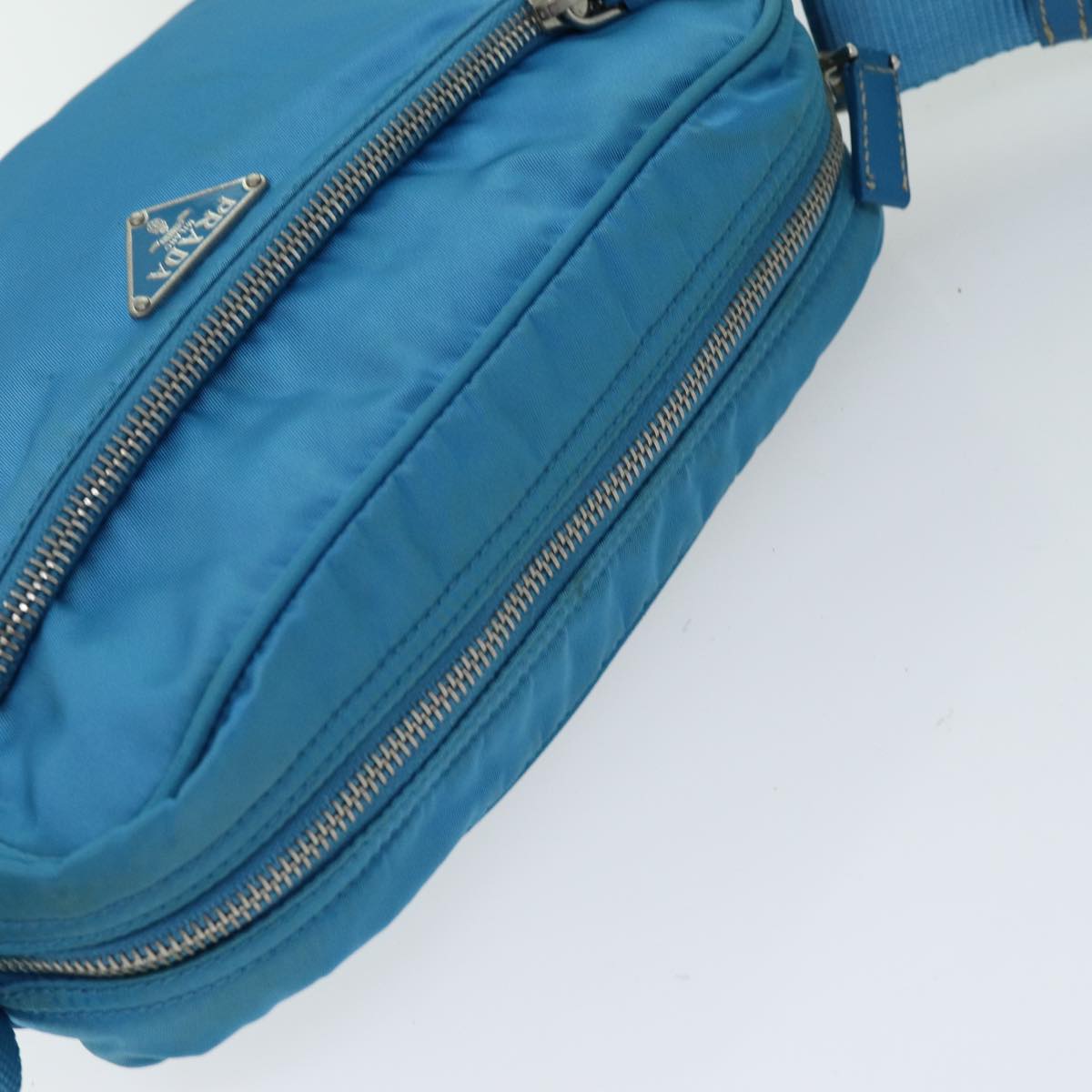 PRADA Shoulder Bag Nylon Light Blue Auth 75426