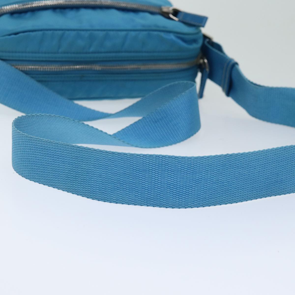 PRADA Shoulder Bag Nylon Light Blue Auth 75426