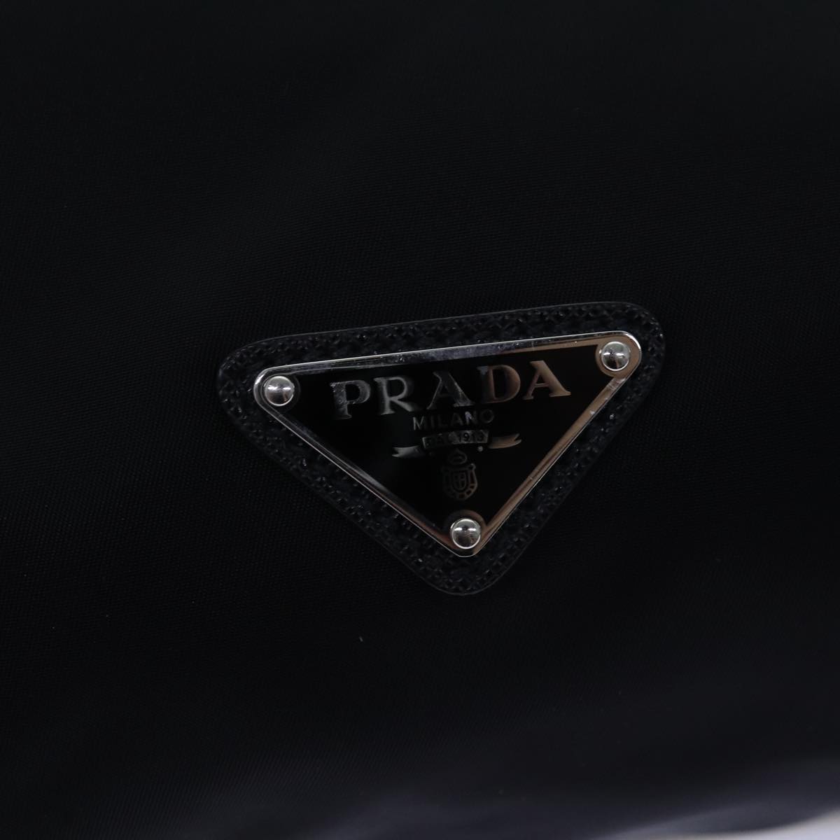 PRADA Knapsack Shoulder Bag Nylon Black Auth 75427