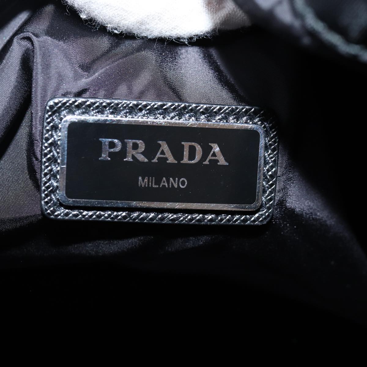 PRADA Knapsack Shoulder Bag Nylon Black Auth 75427