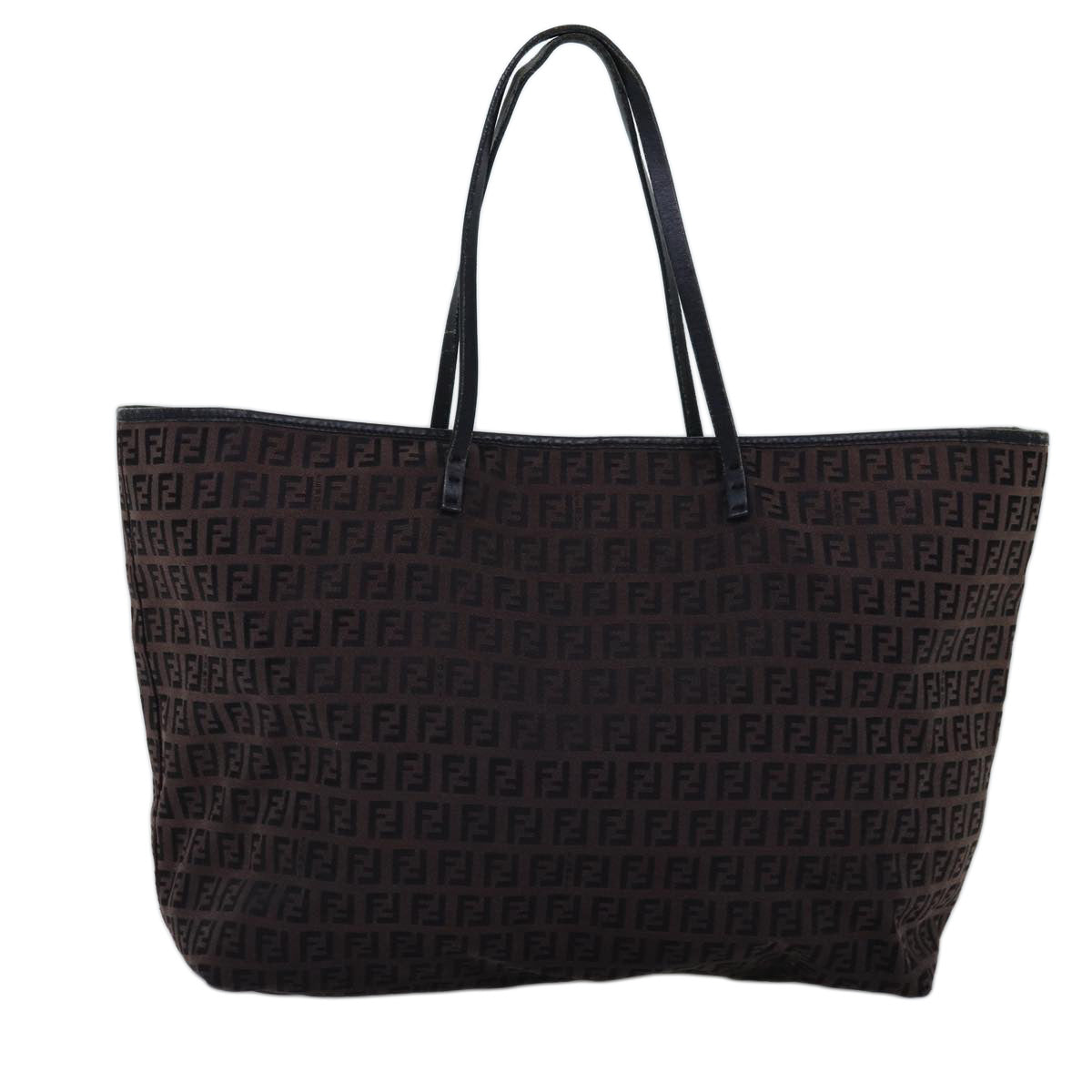 FENDI Zucchino Canvas Tote Bag Brown Auth 75428 - 0