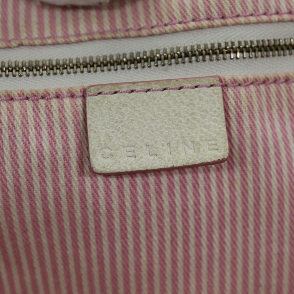 CELINE C Macadam Canvas Hand Bag Pink Auth 75446