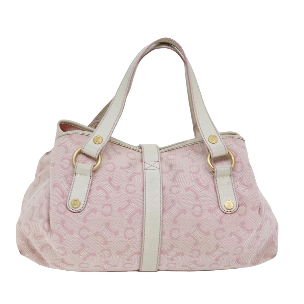 CELINE C Macadam Canvas Hand Bag Pink Auth 75446 - 0