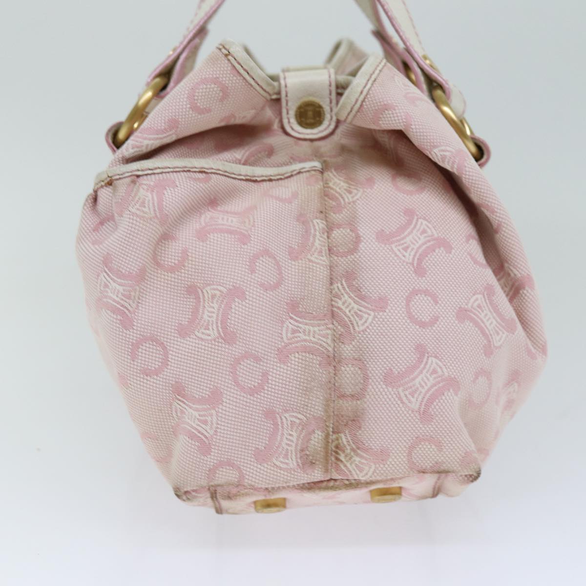 CELINE C Macadam Canvas Hand Bag Pink Auth 75446