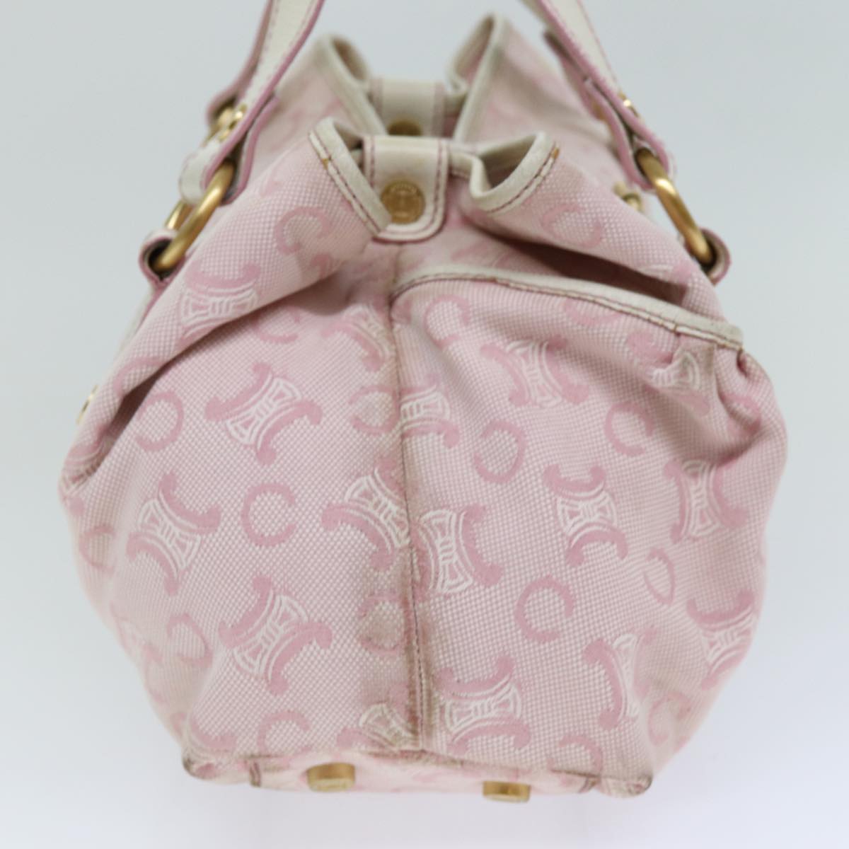 CELINE C Macadam Canvas Hand Bag Pink Auth 75446