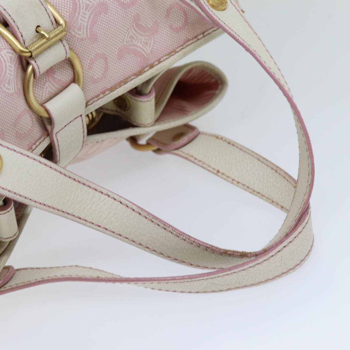 CELINE C Macadam Canvas Hand Bag Pink Auth 75446