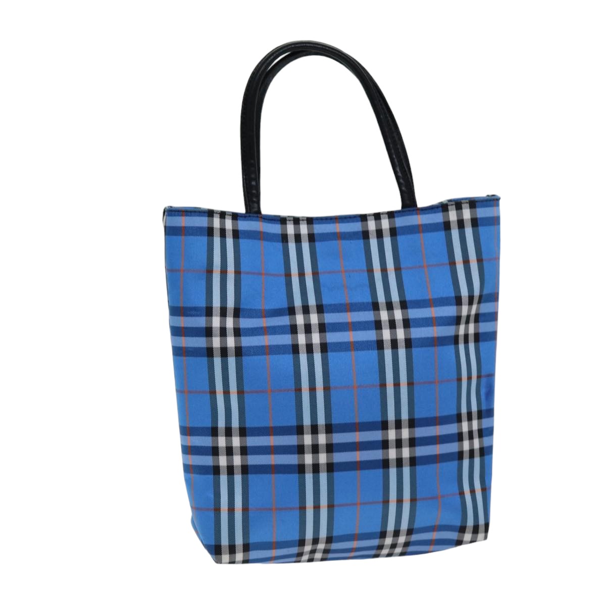 BURBERRY Nova Check Hand Bag Nylon Blue Auth 75447