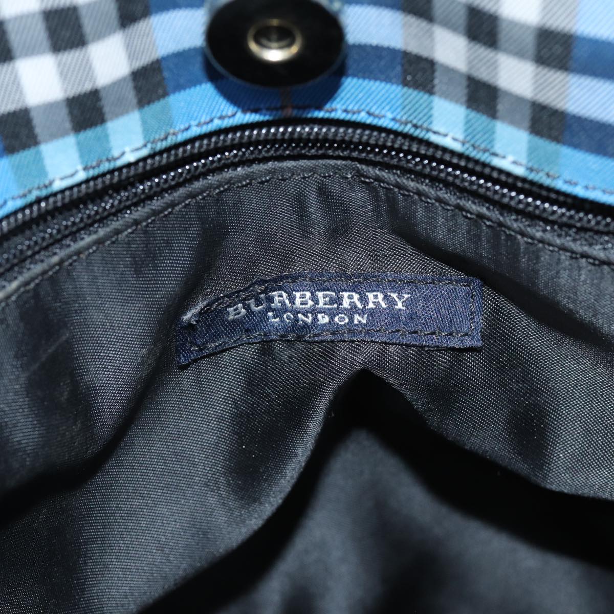 BURBERRY Nova Check Hand Bag Nylon Blue Auth 75447