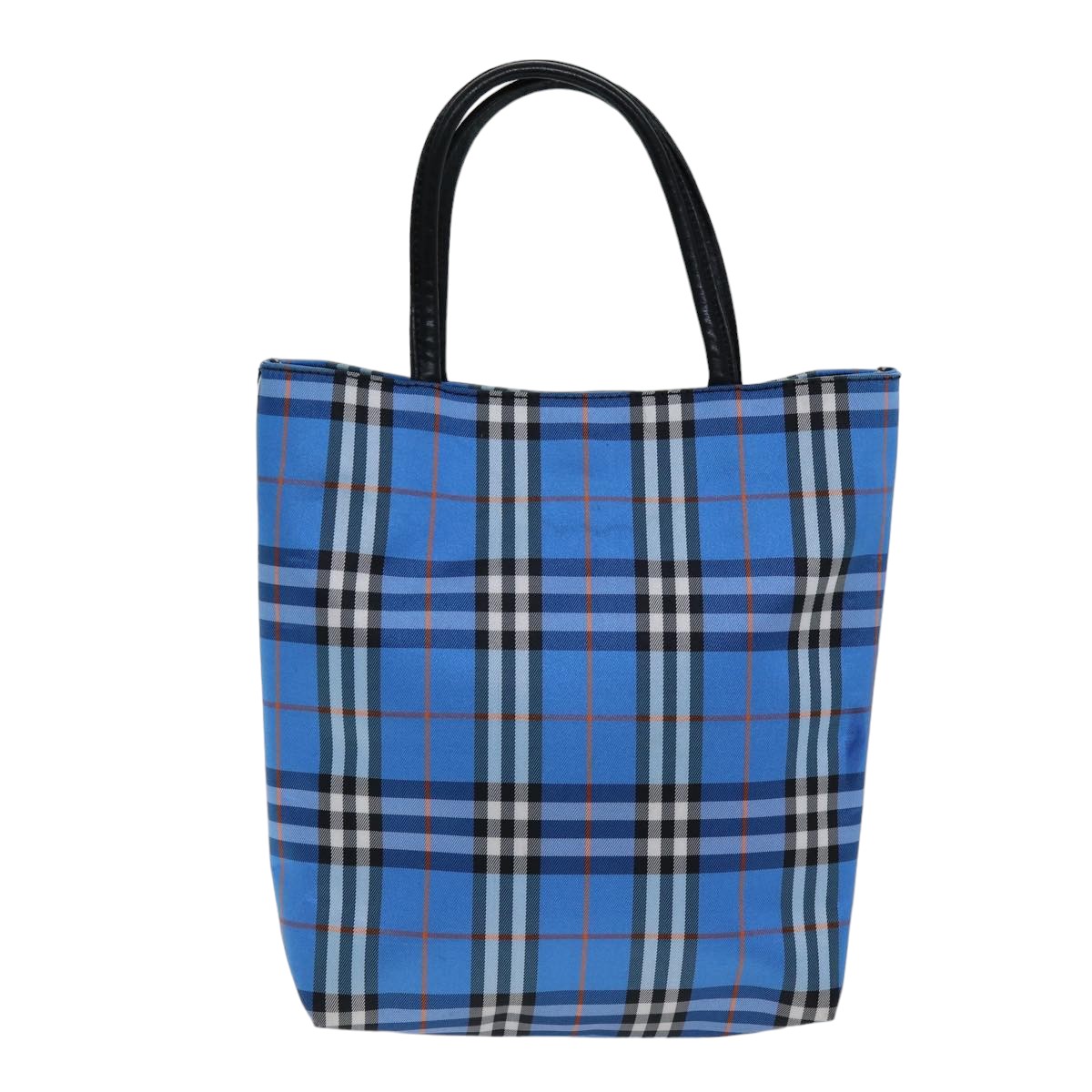 BURBERRY Nova Check Hand Bag Nylon Blue Auth 75447