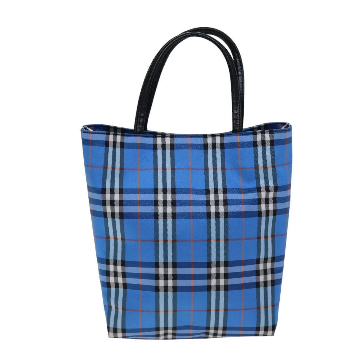 BURBERRY Nova Check Hand Bag Nylon Blue Auth 75447