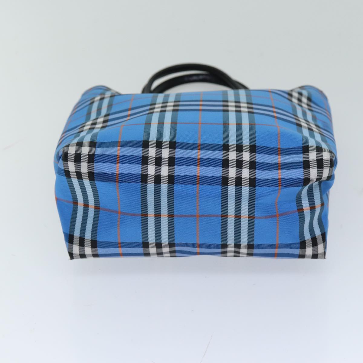 BURBERRY Nova Check Hand Bag Nylon Blue Auth 75447