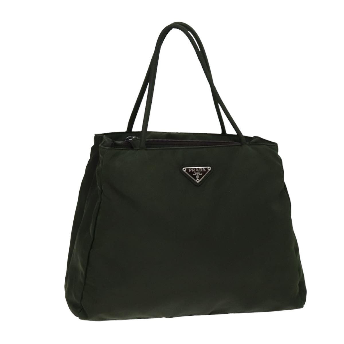 PRADA Tote Bag Nylon Khaki Auth 75448